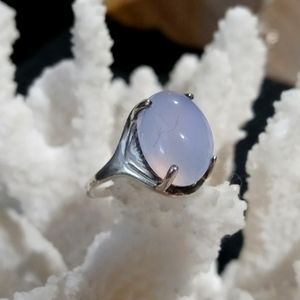 Blue Chalcedony Sterling Silver Ring